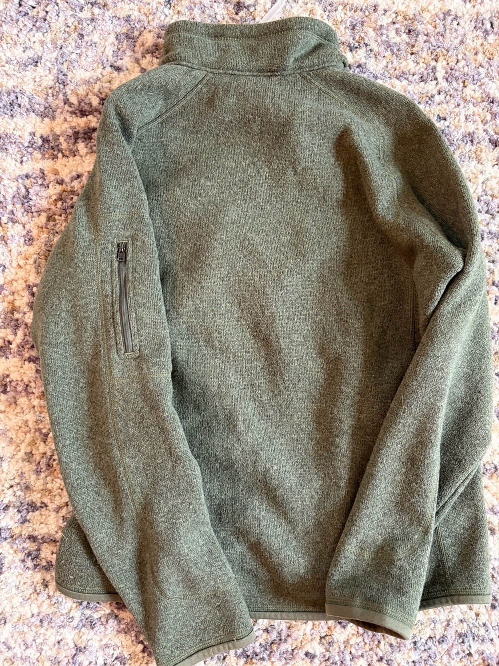 Women’s Patagonia Better Sweater 1/4 Zip Fleece Pullover Olive Green XL - Picture 3 of 7